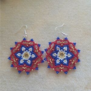 Handmade Beaded Colorful Statement Earrings